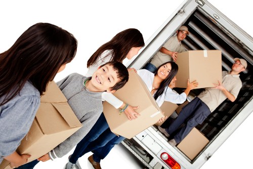 Office relocation planning with boxes and desks in Finsbury Park