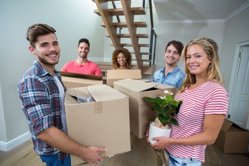 Commercial moving team planning a business relocation in Finsbury Park