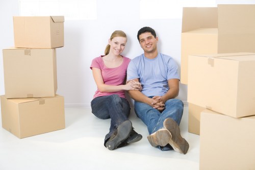 Mover handling goods carefully during relocation