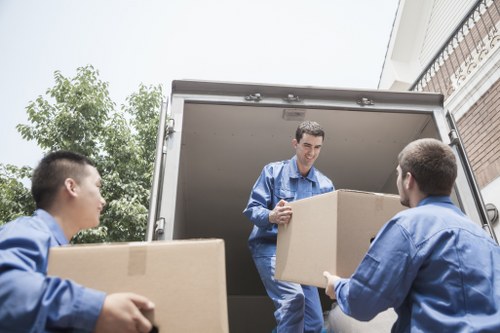 Packed household items ready for local removal services in North London