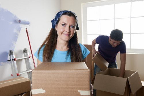 Office relocation equipment prepared for transport in the Finsbury Park area