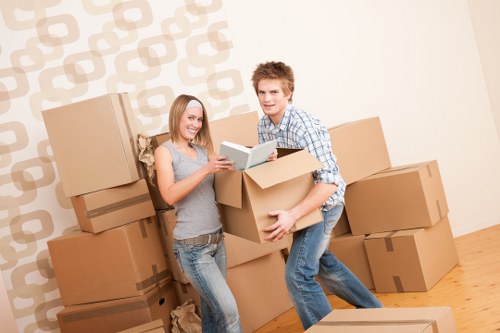 Moving van outside a Finsbury Park property with careful access