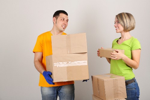 Packing boxes and furniture for a van move near Finsbury Park