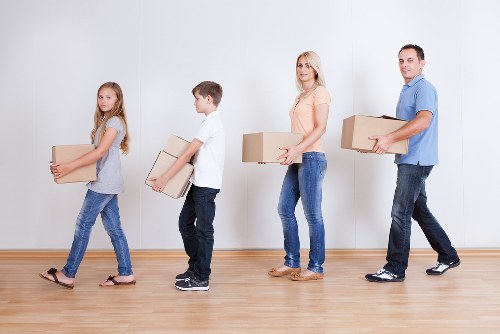 Checklist and packed items ready for a house move in Finsbury Park