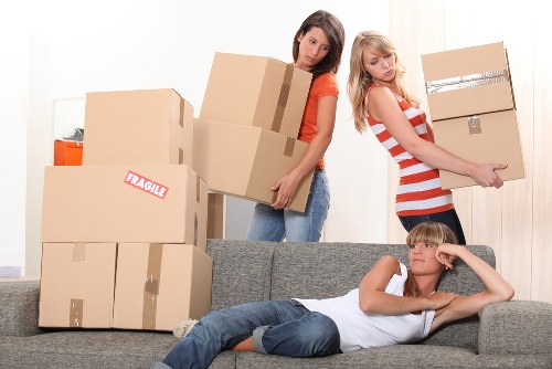 Careful packing materials used by a removal company